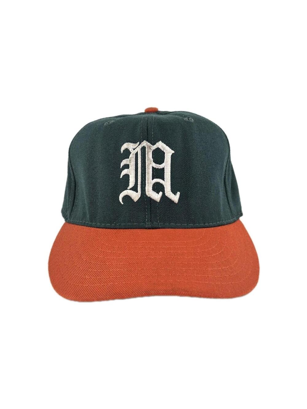 Vintage 90's MIAMI HURRICANES Hat Pro-line Green Orange Size 7 1/8 made in USA